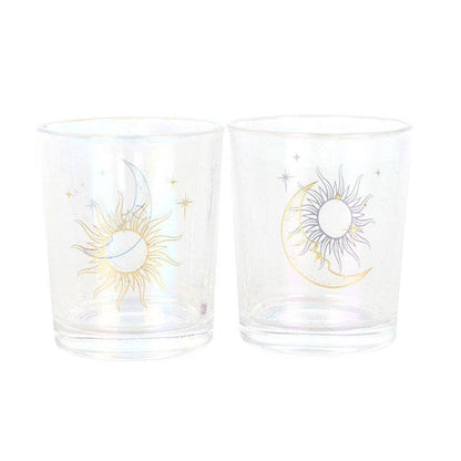 Sun & Moon Votive Candle Holders Set of Two
