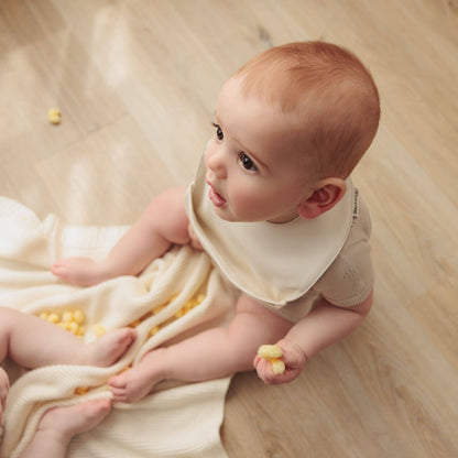 Soft Vegan Leather Easy Clean Bibs 0-12 Months: Mocha & Sand - Set of 2