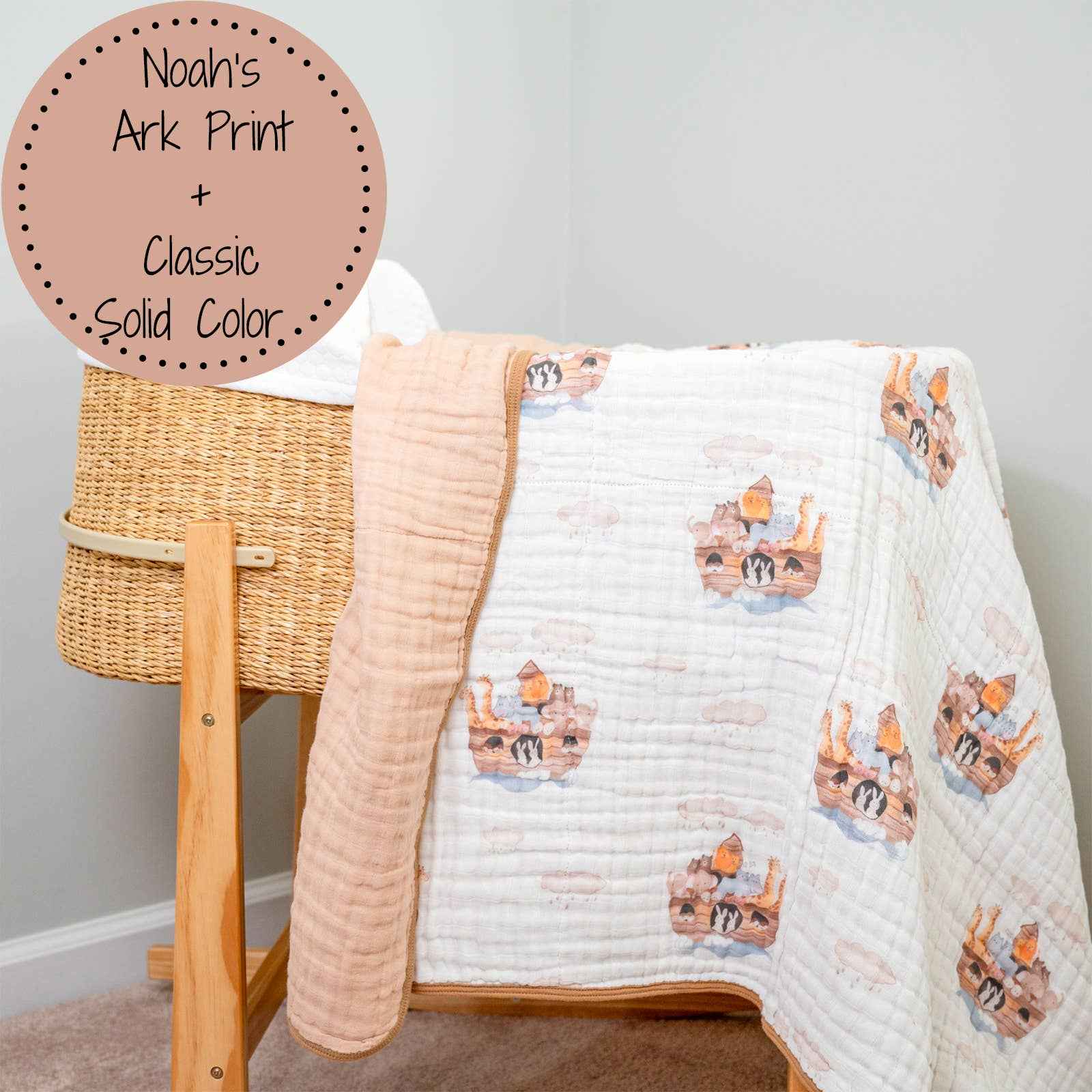 LollyBanks - Noah's Ark Baby Toddler Muslin Blanket
