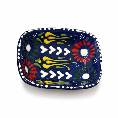 3" Square Ceramic Embossed Bowl