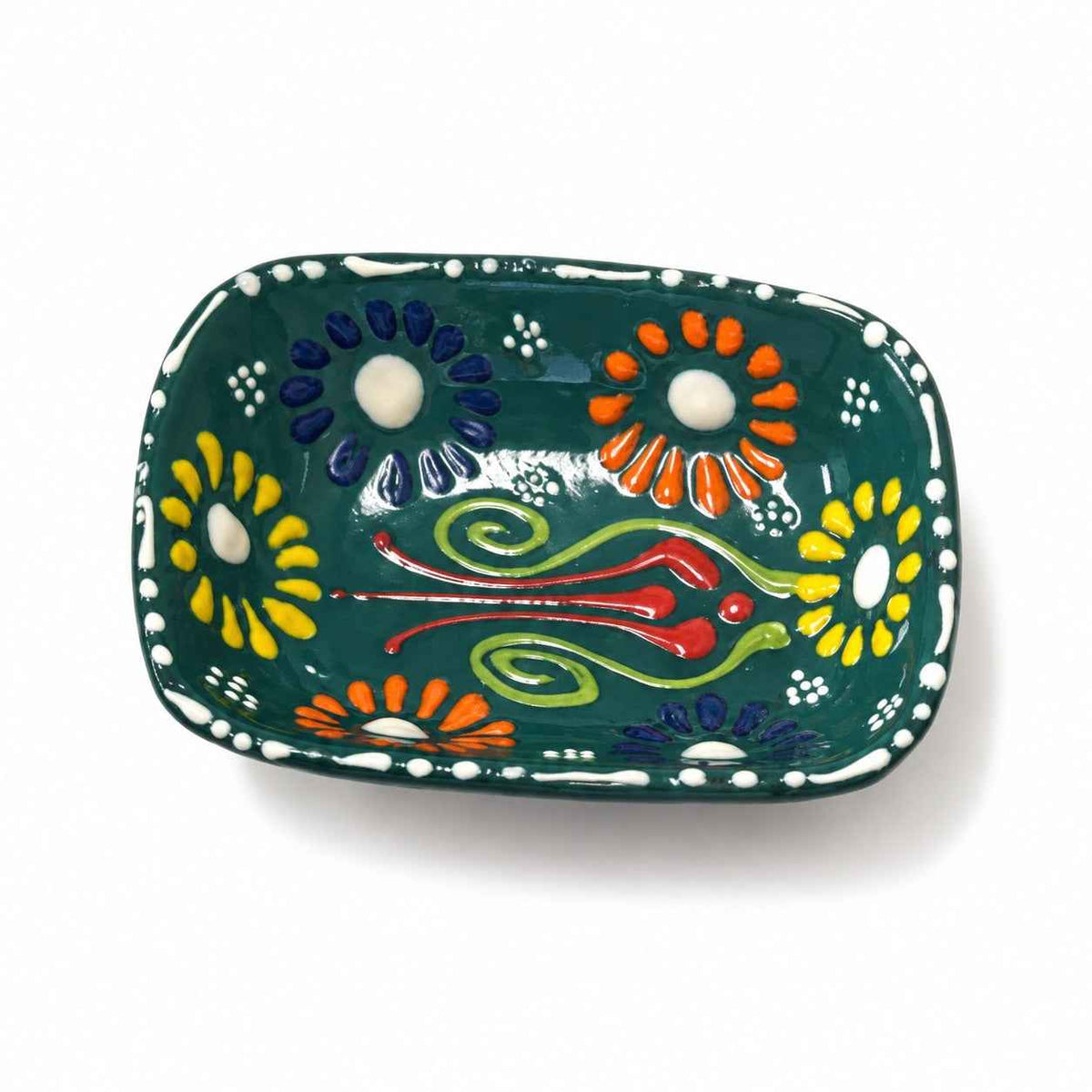 3" Square Ceramic Embossed Bowl