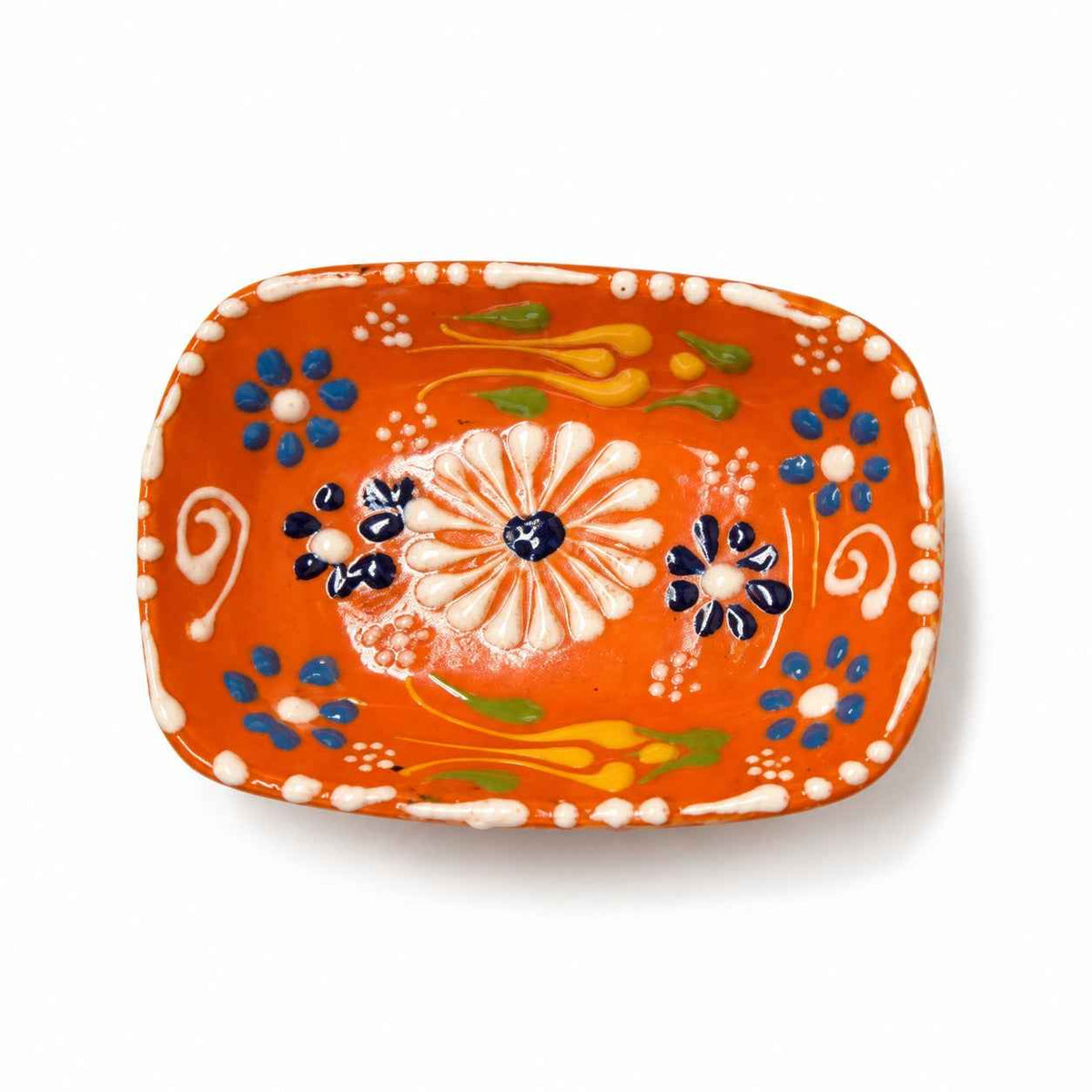 3" Square Ceramic Embossed Bowl
