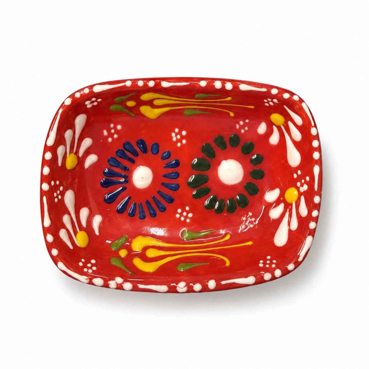 3" Square Ceramic Embossed Bowl