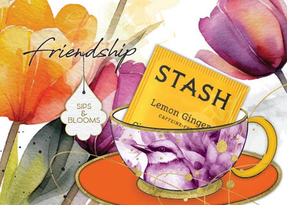 TEA GREETING Card with REAL TEA BAG