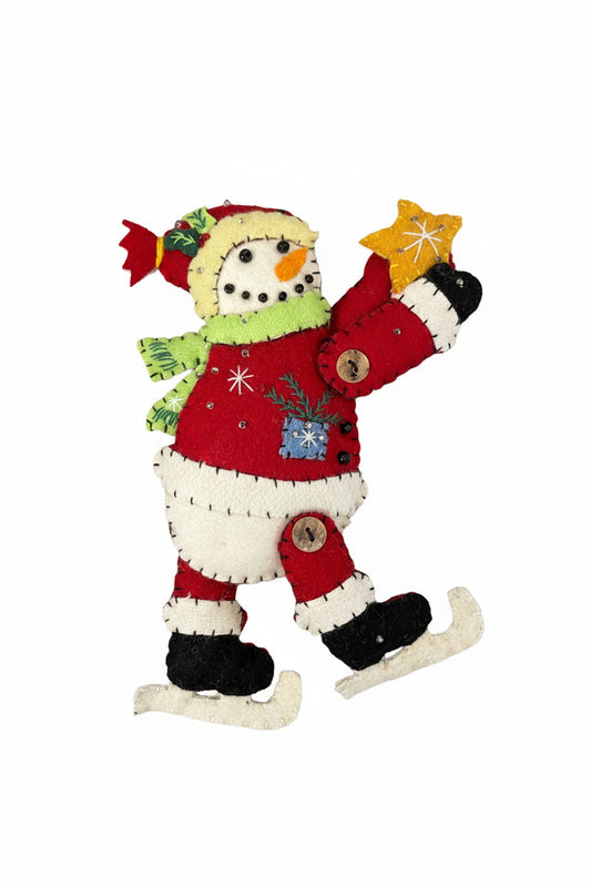 Snowman on Skates with Star