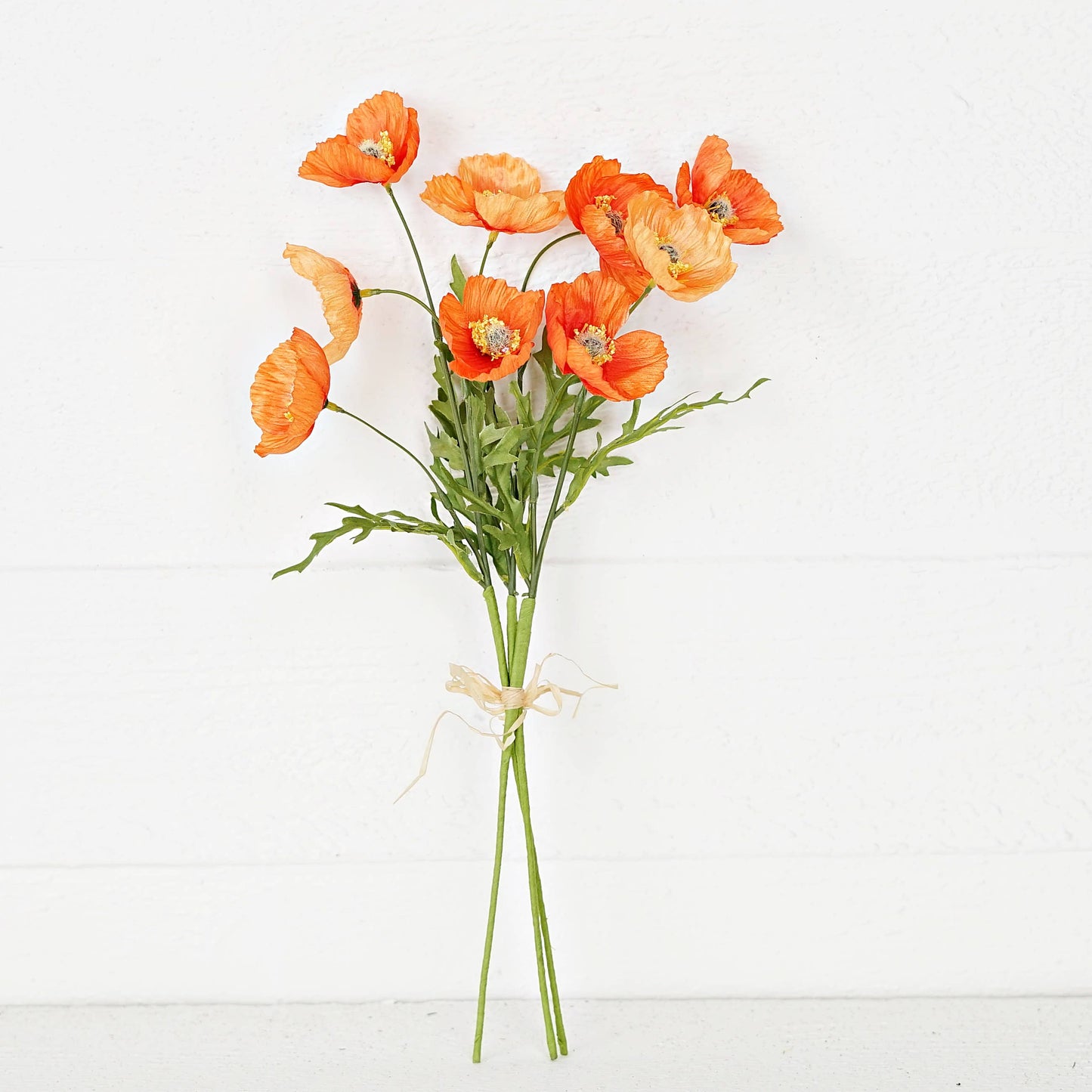 16inL Wrinkle Poppy Bush-Orange-