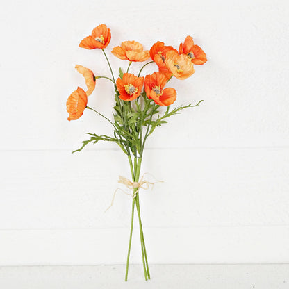 16inL Wrinkle Poppy Bush-Orange-