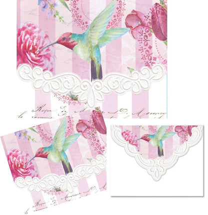 Bella Rose Embossed Die-Cut Portfolio Notecards