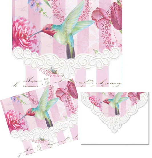 Bella Rose Embossed Die-Cut Portfolio Notecards