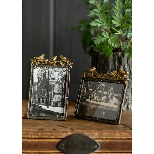 Vagabond Vintage - Pewter Frame with Gold Leaf Birds
