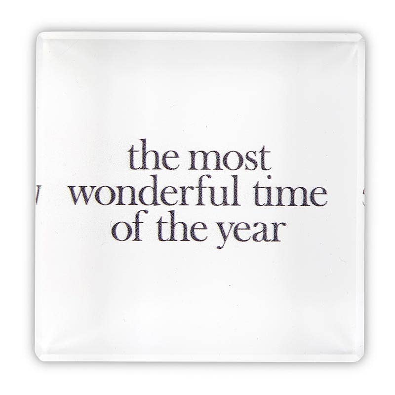 2" Most Wonderful Time Sq Lucite Block