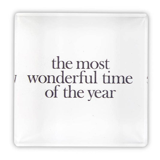 2" Most Wonderful Time Sq Lucite Block