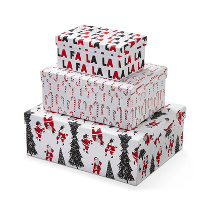 Christmas Oh What Fun Paper Box Set of 3 - Multi