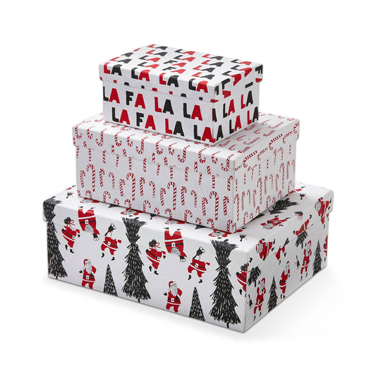 Christmas Oh What Fun Paper Box Set of 3 - Multi