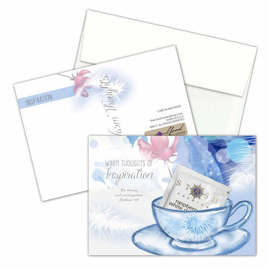 TEA GREETING Card with REAL TEA BAG - Thoughts Inspiration