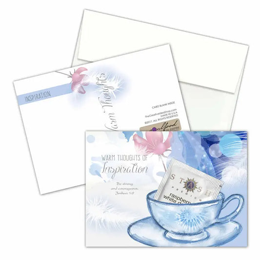 Tea Greeting Card with Real Tea Bag - Thoughts Inspiration