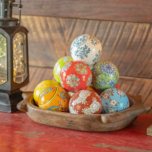 12pc Assorted 4" Ceramic Sailor Balls Yokohama-Bright Colors