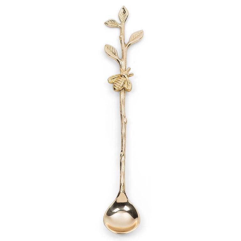 Long Spoon with Bee on Twig-Gold