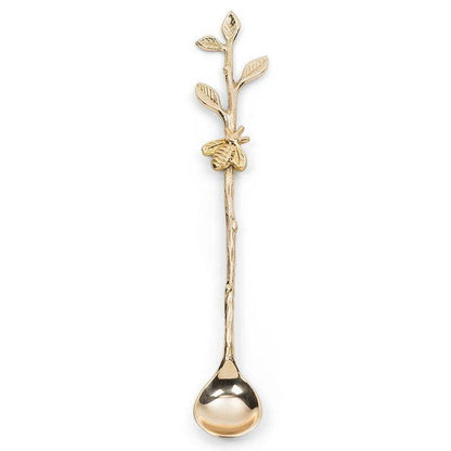 Long Spoon with Bee on Twig-Gold