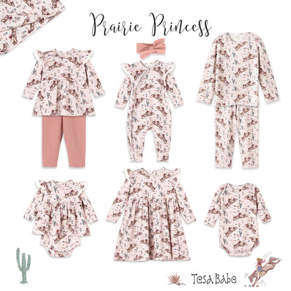 Prairie Princess Baby Girl Western Bamboo Skirted Bodysuit: 0-3M