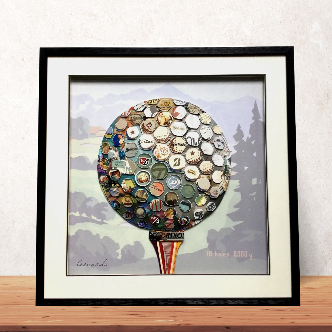 3D Collage Art | Golf Ball Madness (26"x26")