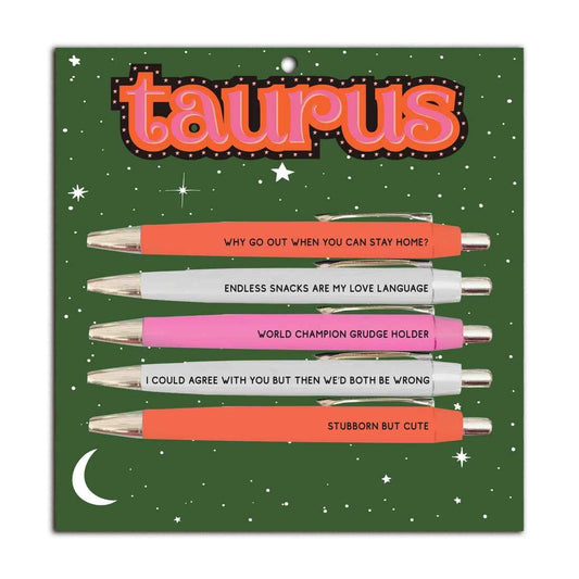 FUN CLUB - Taurus Pen Set (astrology, zodiac, funny, spring, easter)