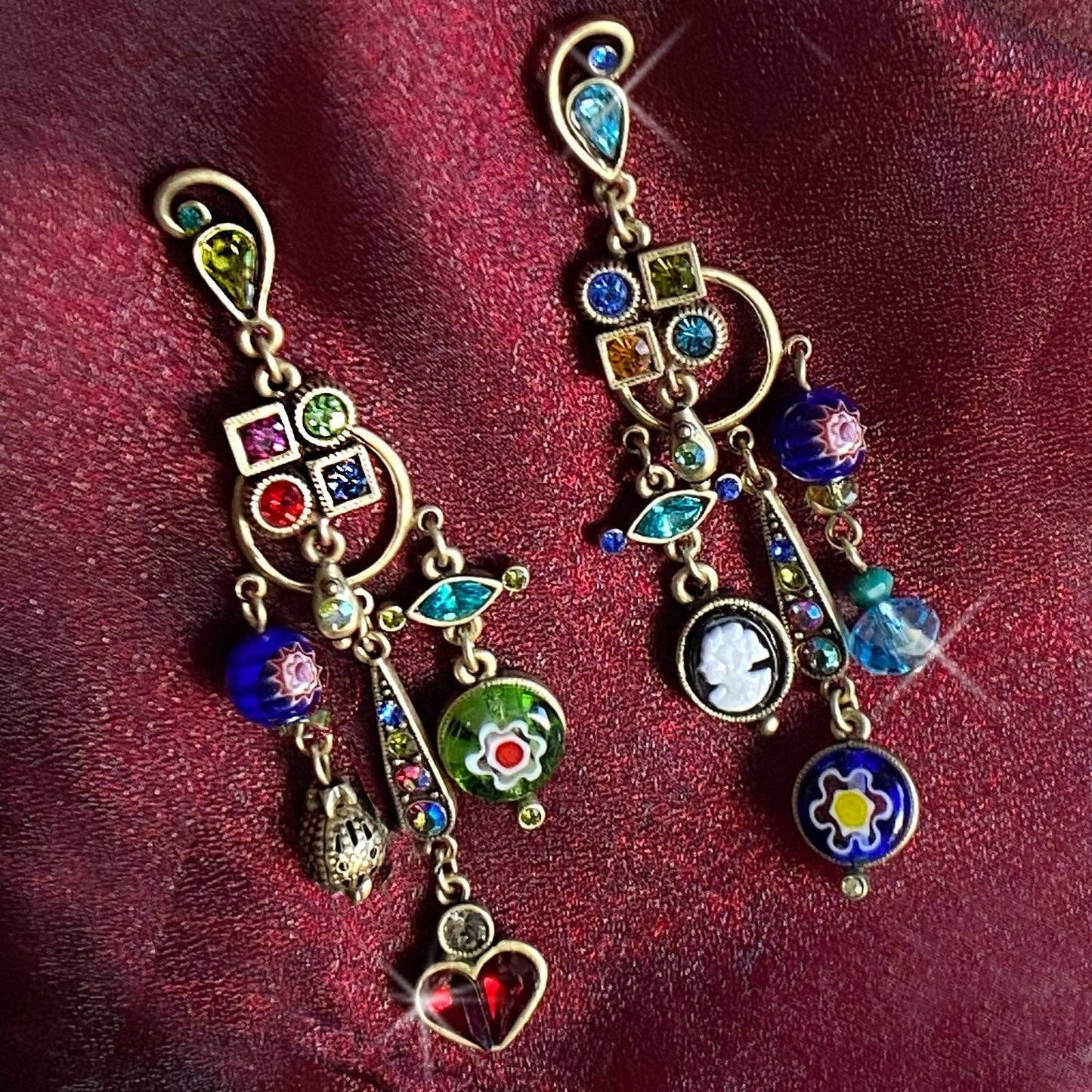 Joyería Sweet Romance - Pendientes geométricos modernistas desiguales E475-MM