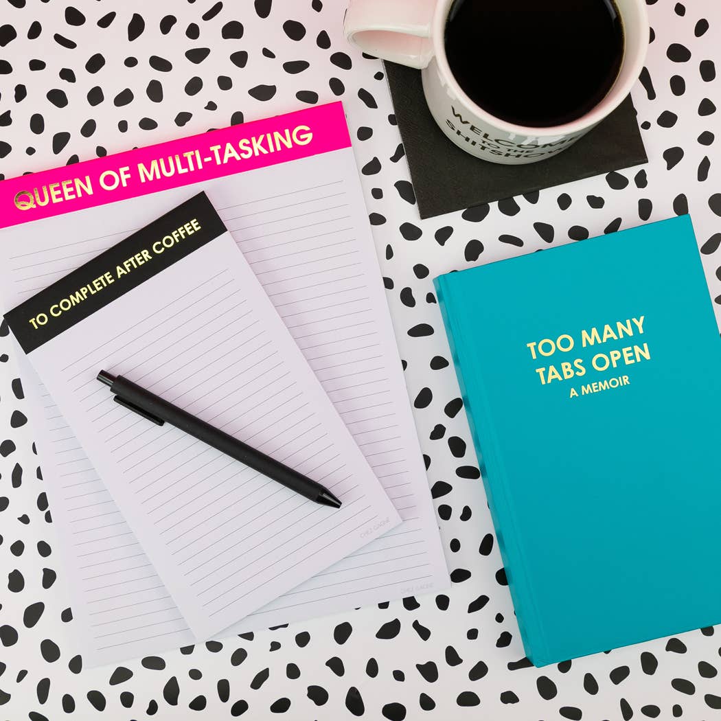 Chez Gagné - Too Many Tabs Open (a memoir) - Hardcover Daily Journal - Bright Teal