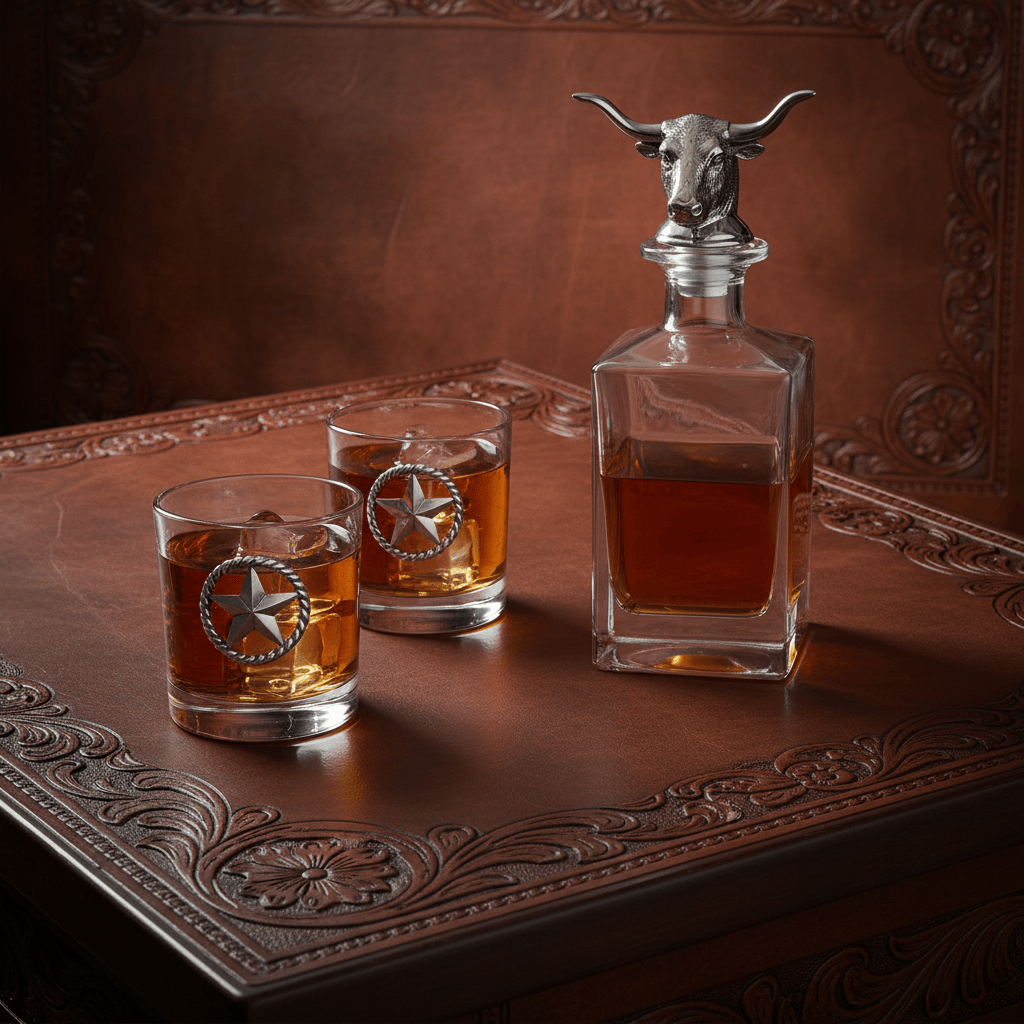 Longhorn Decanter Set with Pair of Glasses