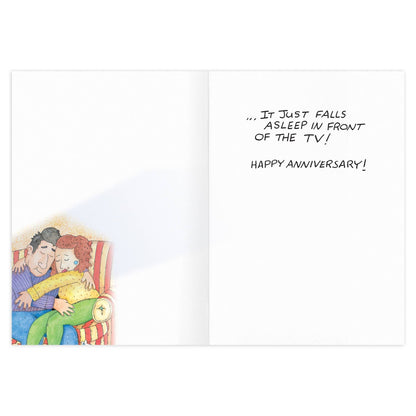 Love Falls Asleep Anniversary Card