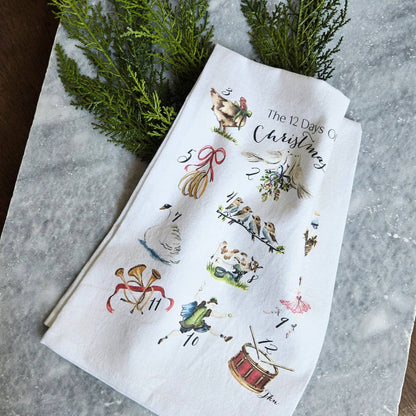 Tea Towel - 12 Days of Christmas