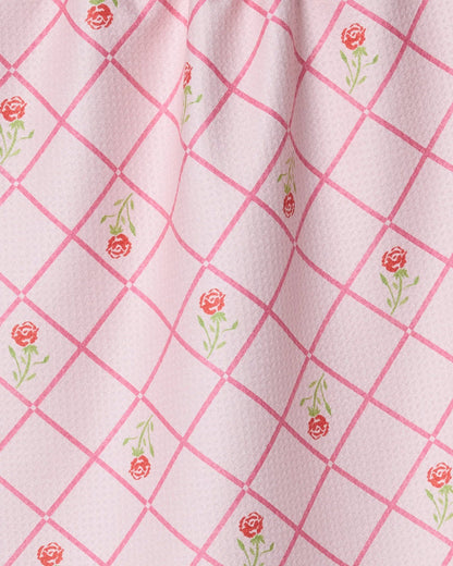 Geometry - Rose Lattice Tea Towel