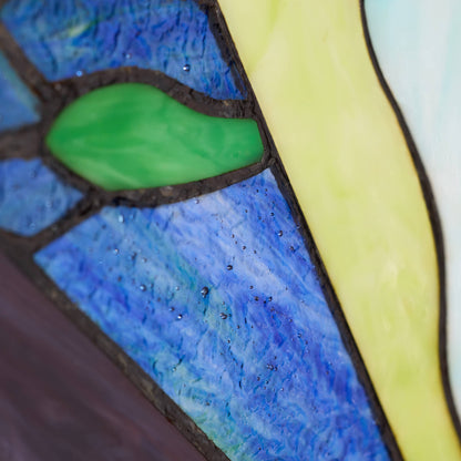 12.75" Isaiah Earth Wind Fire Stained Glass Panel