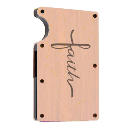 Divinity Boutique - Engraved Hardwood RFID Money Clip-Faith