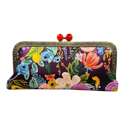Cell Phone Clutch - Floral Plum