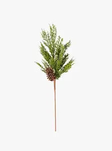 Twig Pine & Myrtle Branch w/Green Berries and Pinecones-32"