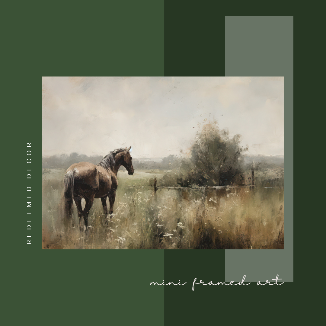 Horse Painting Framed Canvas Mini Art