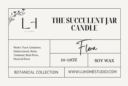 The Succulent Scented 3 Wick Cactus Candle Jar