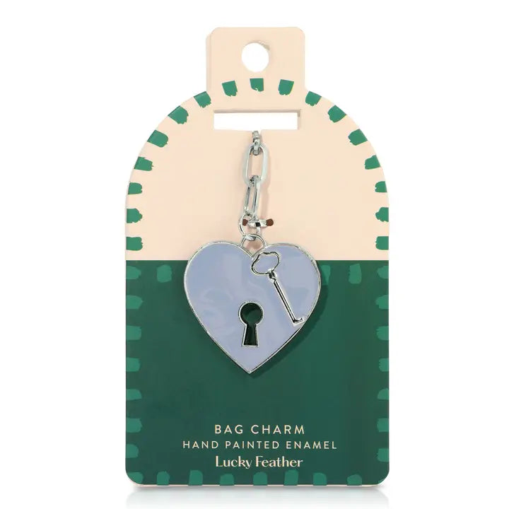 Enamel Bag Charm / Keychain - Lock and Key
