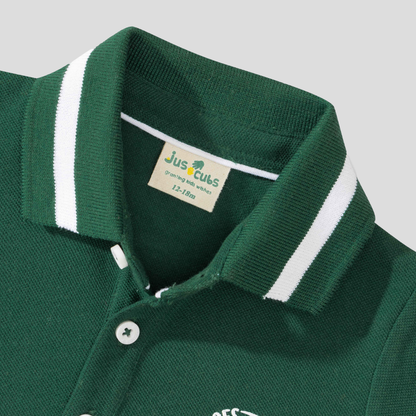 Polo Shirt with Striped Jogger Set for Toddler Boys: 3-4Yrs