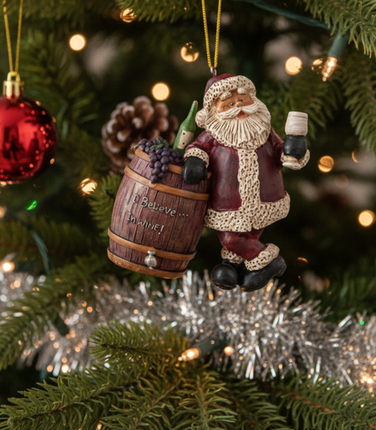 Santa w/Wine Barrel