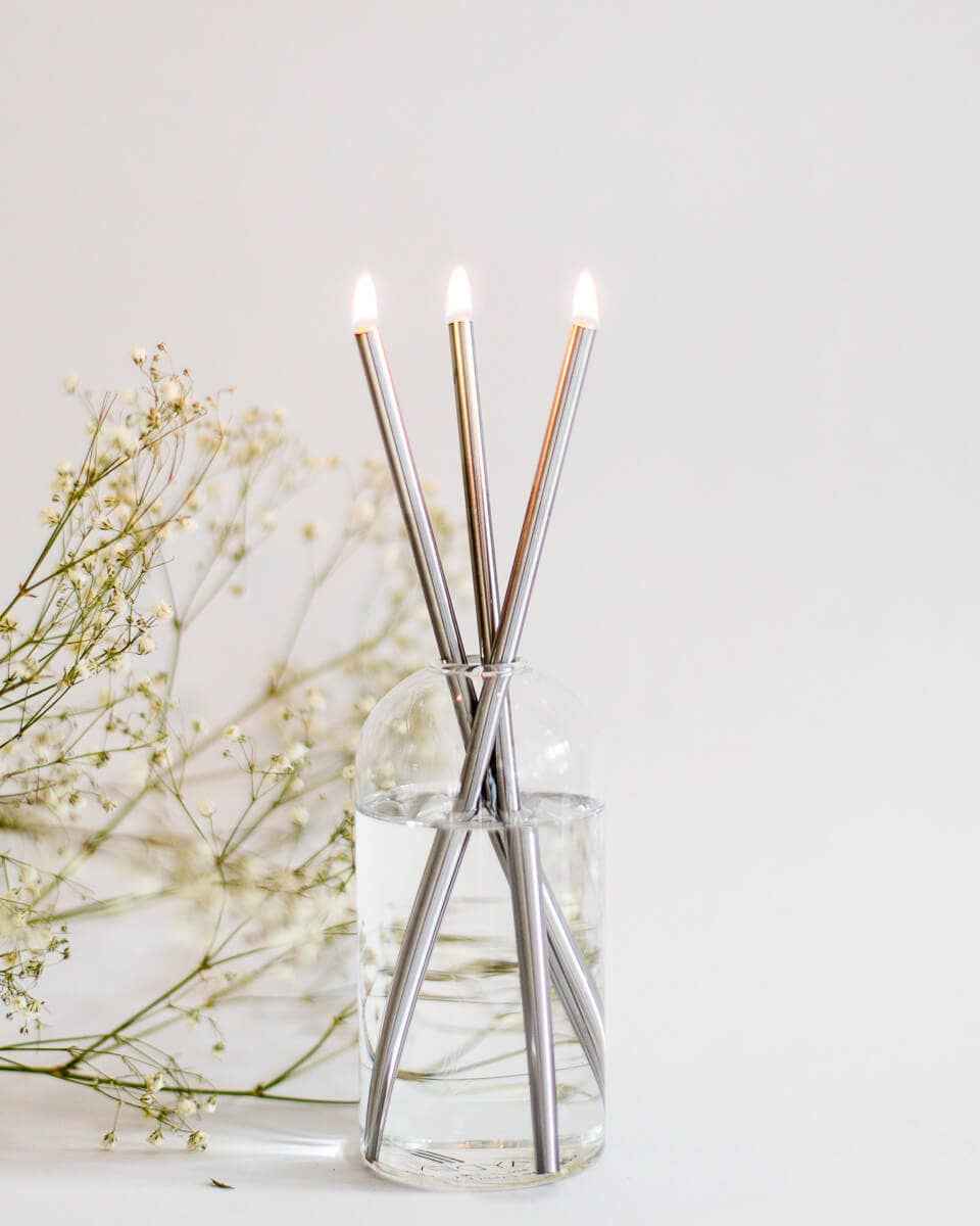 Silver Everlasting Candles – Reusable Steel Oil Candles