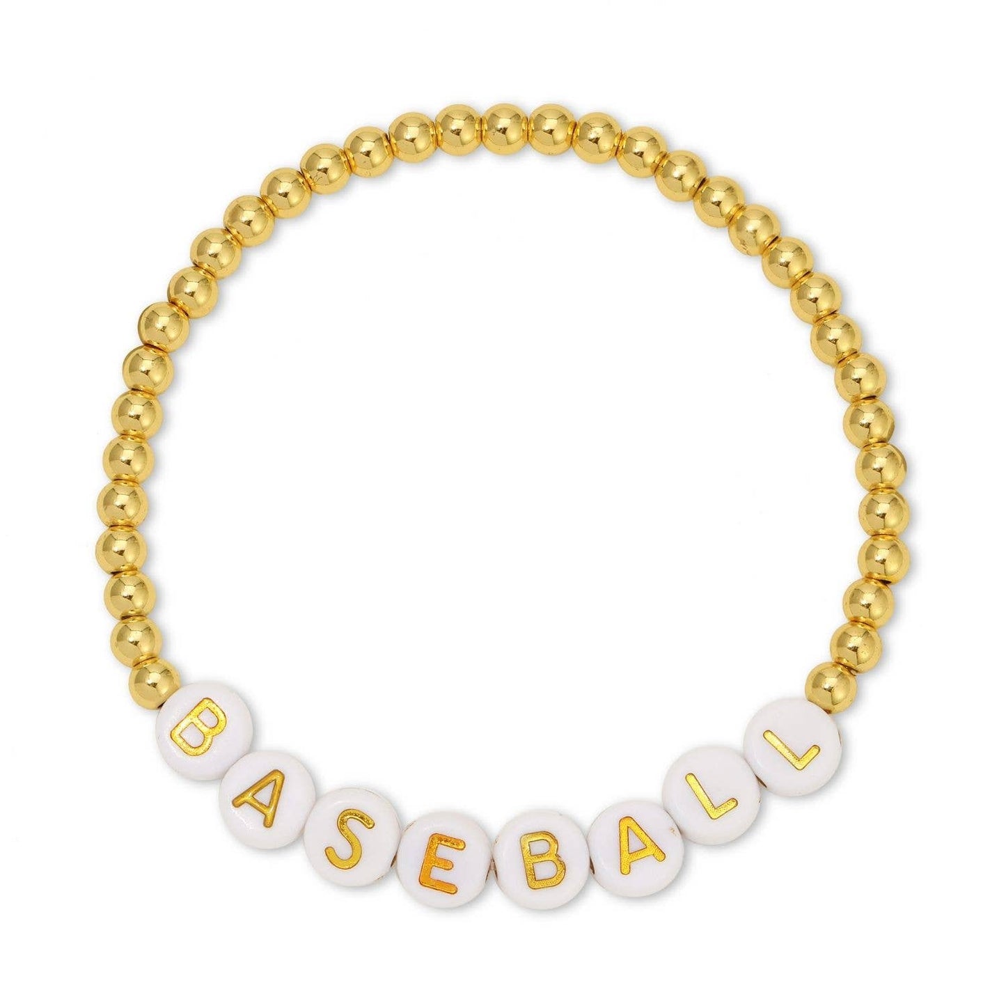Espléndida pulsera de béisbol con cuentas de iris.