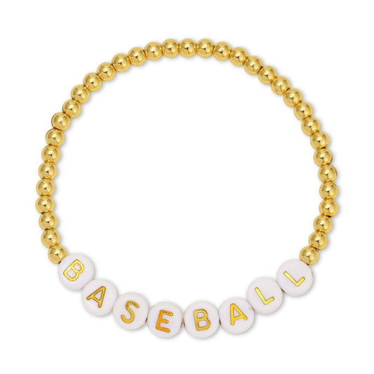 Splendid Iris - Baseball Beaded Bracelet