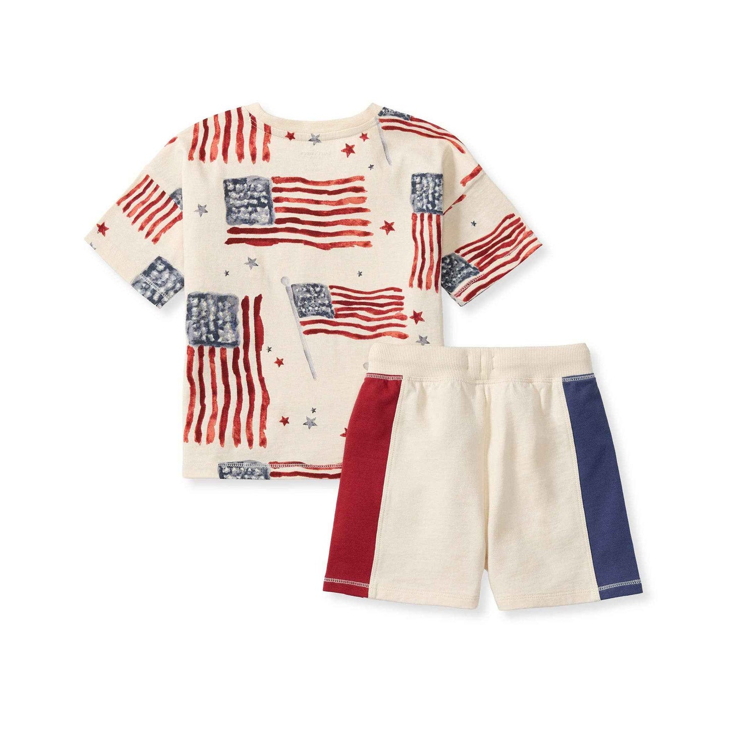 American Flag Boy Tee & Shorts Set: 3-6M