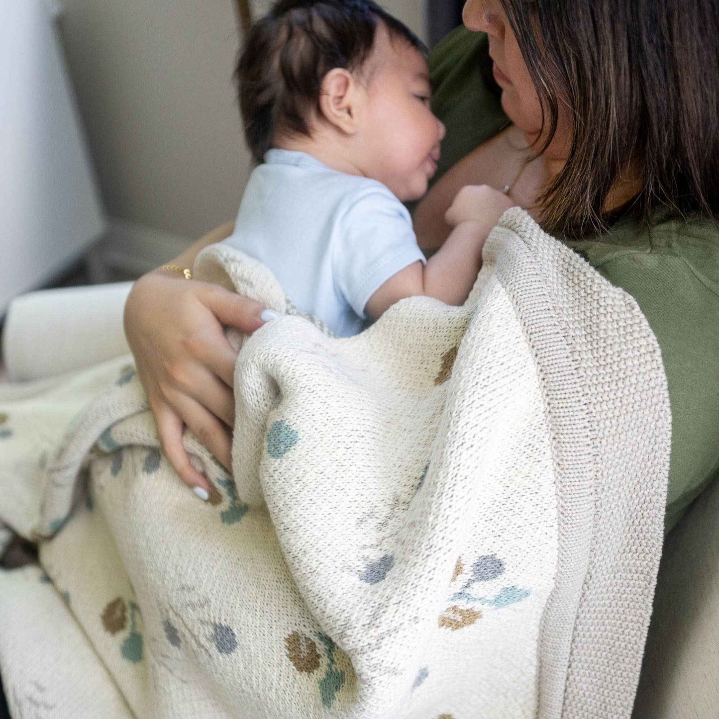 Crane Baby - Avery Organic Cotton Knitted Baby Blanket (Poppy)