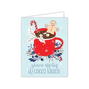 Warm Wishes Cocoa Kisses Mug Gingerbread Man Greeting Card