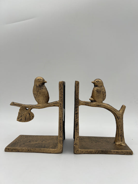 Gold Bird on branch Bookends (2pc)