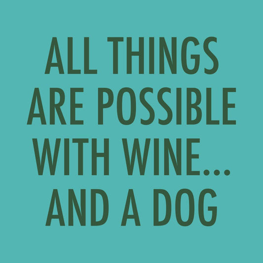 Funny Cocktail Napkins | Wine And A Dog - 20ct