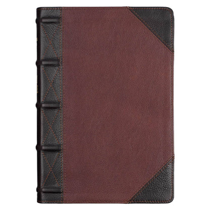 Christian Art Gifts - KJV Bible Giant Print Full-size Full-grain Leather Tan